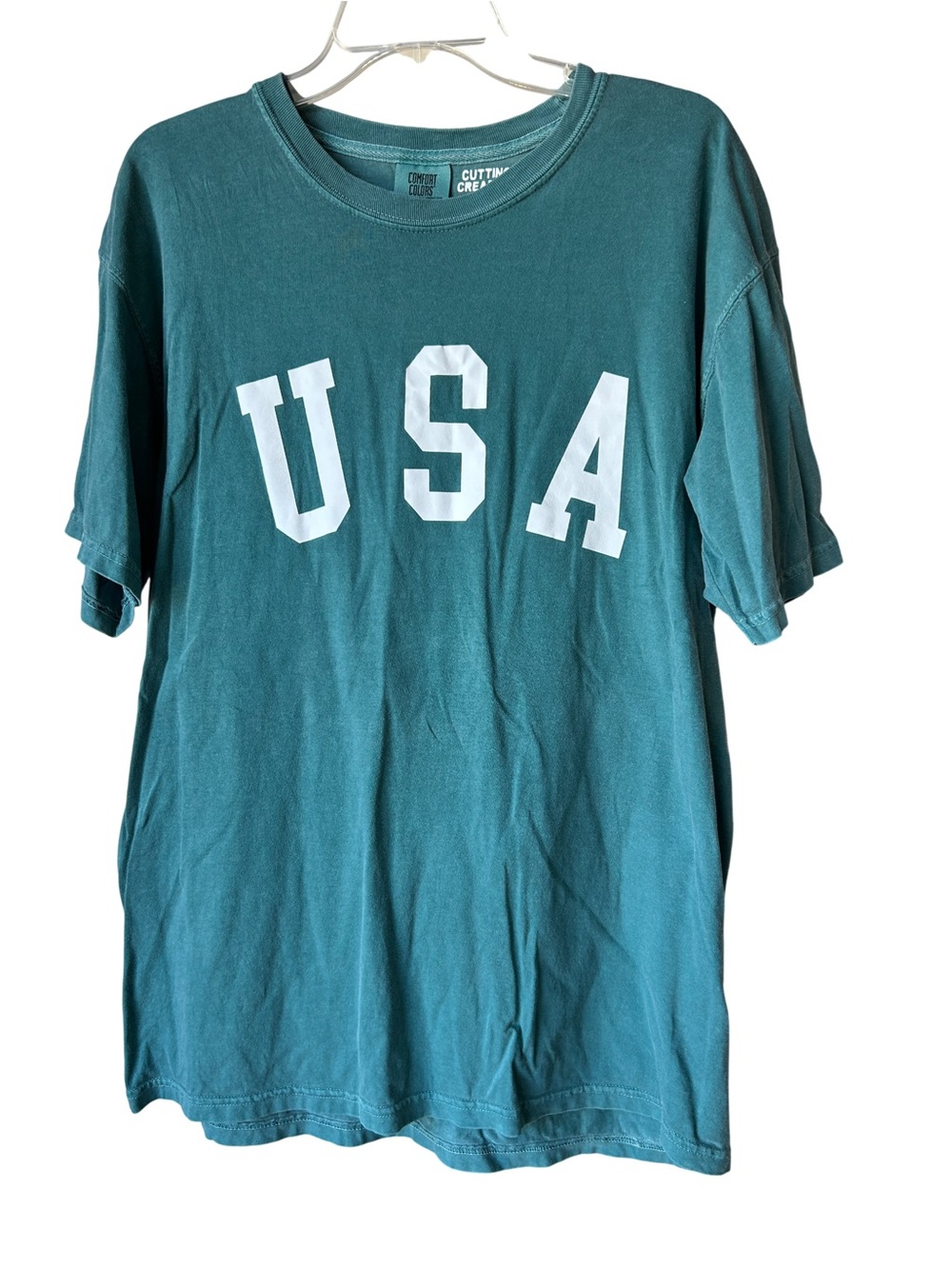 Comfort Colors Teal Crewneck Tee with 'Cutting Creative' Print